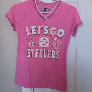 Girls Pittsburgh Steelers pink shirt